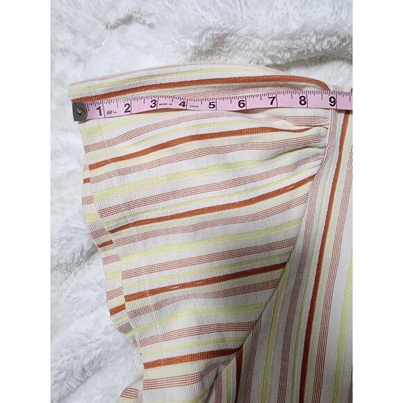 Madewell Textured Flutter Sleeve Crop Top in Stripe Shirt Medium Spring Boho - Picture 10 of 11